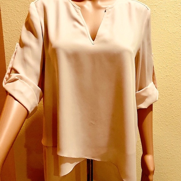 Alfani Tops - Alfani 3/4 Roll-up Peach Sleeve Top